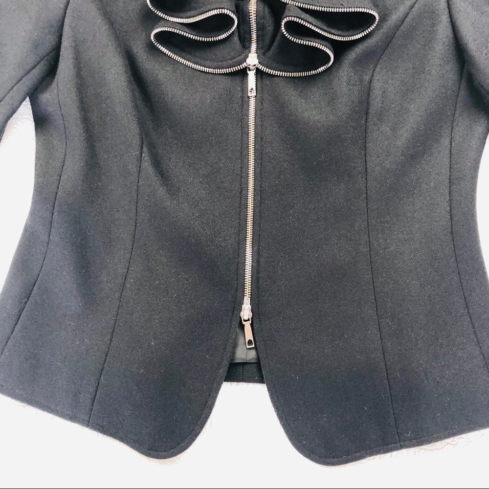 Lafayette 148 black wool jacket zipper accents 4 - Picture 12 of 16